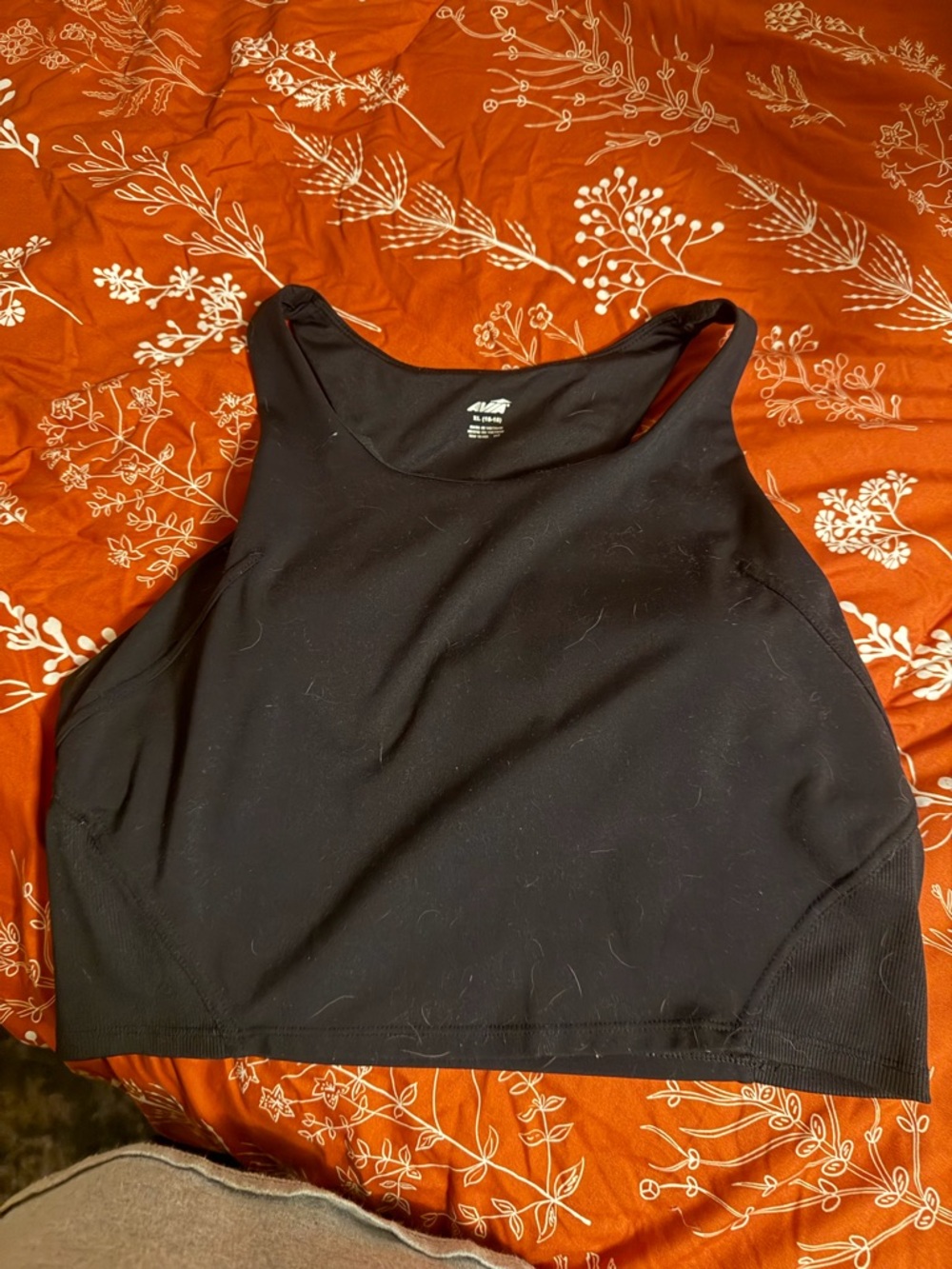 Avia Black Crop Workout Tank Top